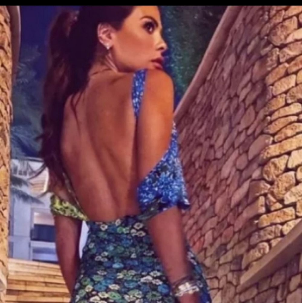 💥Last One💥Zara Woman FW21 Floral Print Dress Blur Green Cut Out - Picture 5 of 12